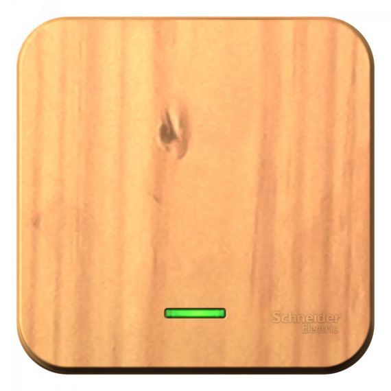 BLANCA одноклавишный выключатель наружный (cх.1) с подсветкой и изолирующей пластиной, 10а, 250b, ясень SE (Systeme) BLNVA101115