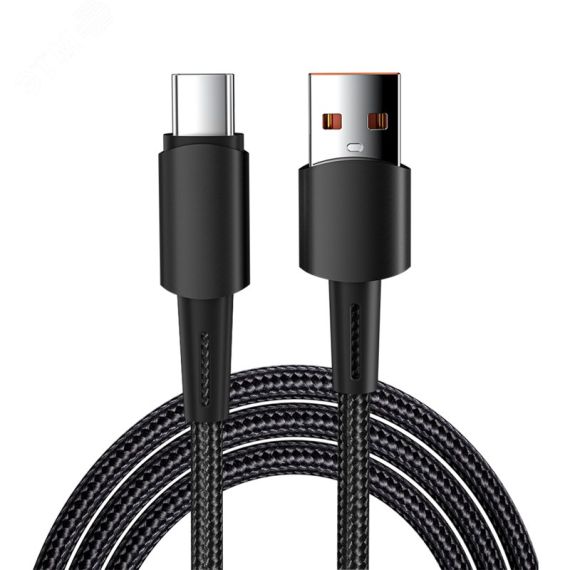 Кабель USB-A - Type-C, 6А, 120Вт, 1м, черный REXANT 18-7063