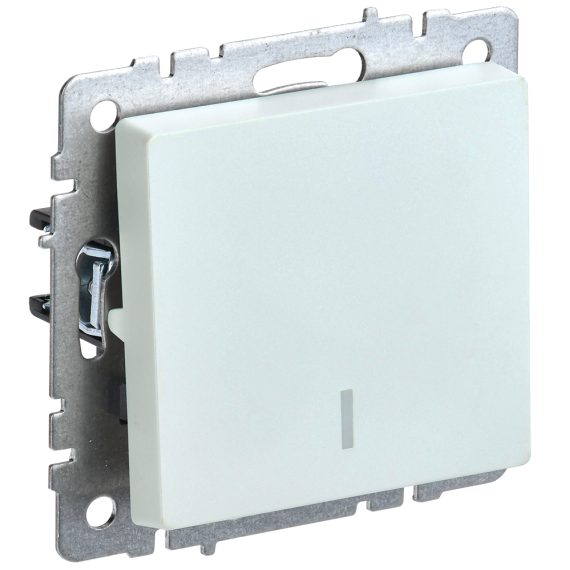 BRITE Выключатель 1-клавишный проходной с индикацией 10А ВС10-1-7-БрЖ жемчуг IEK