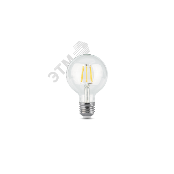Лампа светодиодная филаментная LED 6 Вт 630 лм 2700К AC185-265В E27 шар G95 теплая  Black Filament Gauss Gauss 105802106