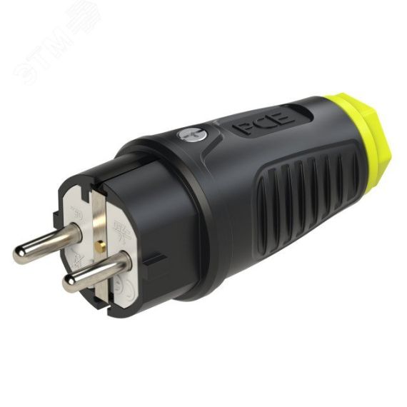 Вилка каб 16A/250V/2P+E/IP54 корпус черный, маркер желтый PCE 0511-se
