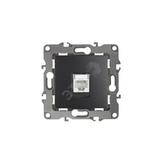Розетка телефонная RJ11, Эра12, антрацит, 12-3105-05 ЭРА Б0014715