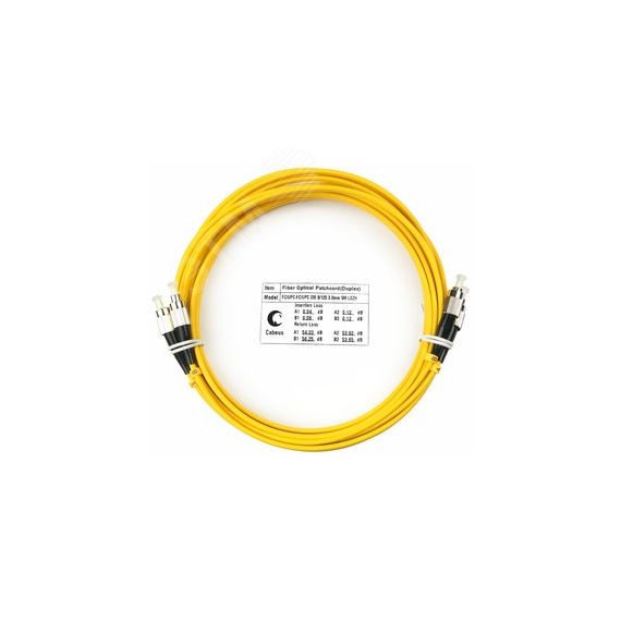 Шнур оптический duplex 5м FC-FC 9/125 sm LSZH Cabeus FOP(d)-9-FC-FC-5m