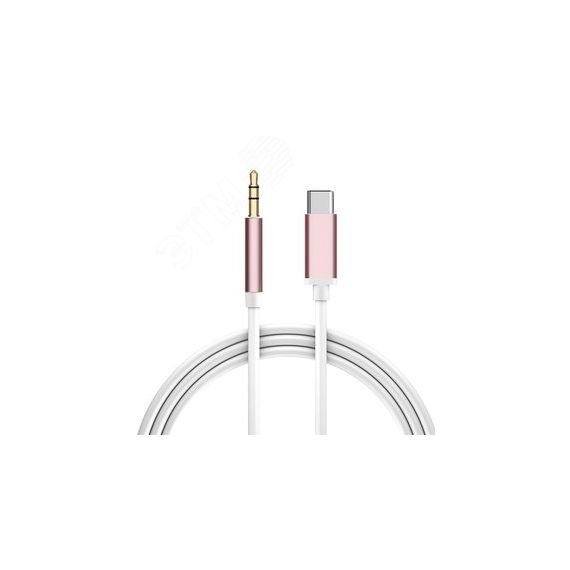 Кабель аудио Type C на AUX Jack 3.5 мм, 1 м., ультрагибкий, розовый Greenconnect GCR-52326
