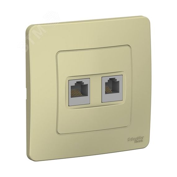 BLANCA С/У РОЗЕТКА двойная: комп.RJ45, кат.5E + телефон. RJ11, БЕЖЕВЫЙ SE (Systeme) BLNIS045117