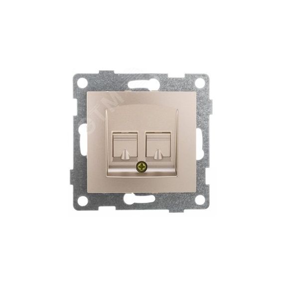 Bravo Розетка компьютерная RJ45, одинарная, скрытая установка.  шампань GUSI Electric С10К1-027