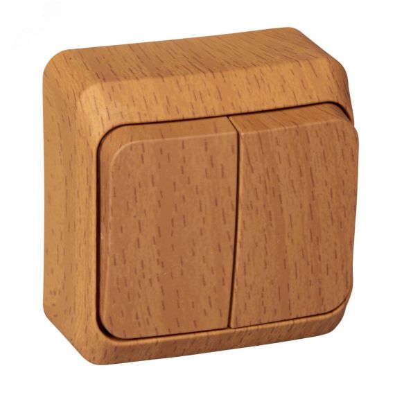 ЭТЮД Выключатель двухклавишный наружный Бук SE (Systeme) BA10-002T