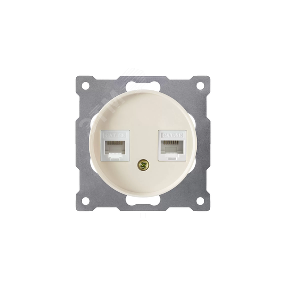 Розетка двойная компьютерная RJ45 кат.5e, цвет бежевый (серия Florence) OneKeyElectro 2172795