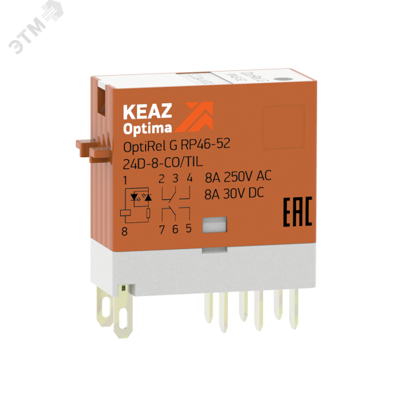 Реле промежуточное OptiRel G RP46-52-12D-8-CO/TIL КЭАЗ 281054