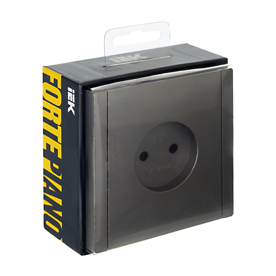 FORTE&PIANO Розетка 1-местная без заземления без защитных шторок винтовое крепление 10А FP518 сталь IEK