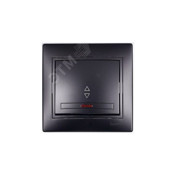 MIRA Выключатель проходной с подсветкой чёрный бархат со вставкой (10шт/120шт) Lezard 701-4242-114