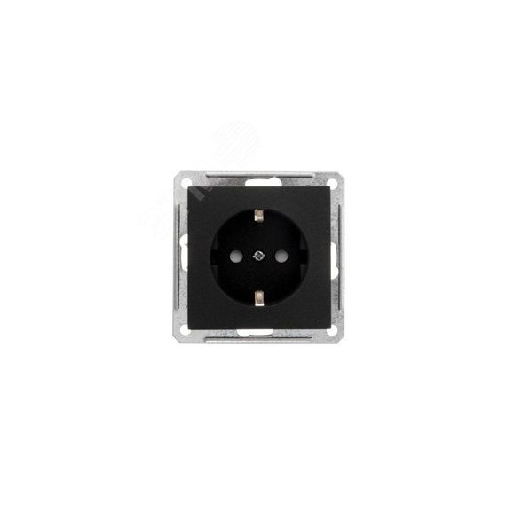 W59 Розетка скрытая с заземлением без рамки черный бархат SE (Systeme) RS16-152-6-86