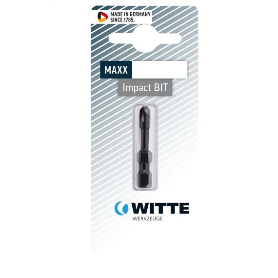 Бита PZ2 x 38 мм 1/4'' E6.3 IMPACT, блистер WITTE 283802000