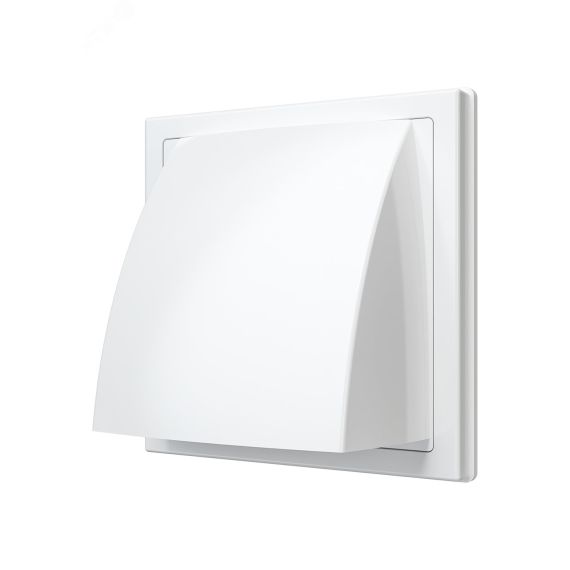 Выход стенной вытяжной с обратным клапаном 150х150 с фланцем 55х110, из ASA пластика, цвет Белый ERA 1515К511ФВ