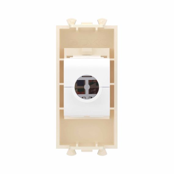 Компьютерная розетка RJ-45 без шторки модульная, кат.6, &quot;Avanti&quot;, &quot;Ванильная дымка&quot;, 1 модуль