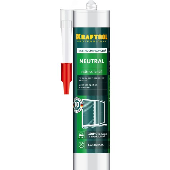 Герметик нейтральный силиконовый Neutral 300 мл прозрачный KRAFTOOL 41257-2