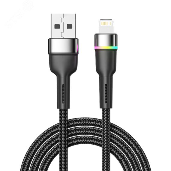 Кабель USB-A - Lightning для Apple, 2,4А, 1м, в черный REXANT 18-7059