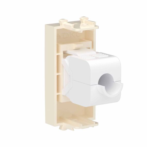 Компьютерная розетка RJ-45 без шторки модульная, кат.6, &quot;Avanti&quot;, &quot;Ванильная дымка&quot;, 1 модуль