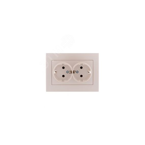 Розетка RAIN двойная с заземлением керамика жемчужно-белый перламутр Lezard 703-3030-127