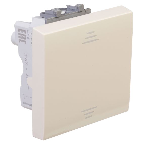 Переключатель одноклавишный модульный, &quot;Avanti&quot;, &quot;Ванильная дымка&quot;, 2 модуля