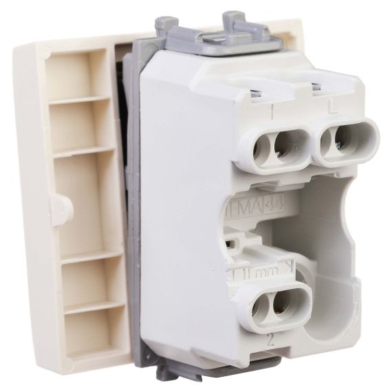 Переключатель одноклавишный модульный, &quot;Avanti&quot;, &quot;Ванильная дымка&quot;, 2 модуля