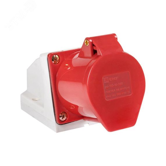 Розетка кабельная 16А 3Р+N+Е IP44 на поверхность 380В EKF ps-115-16-380