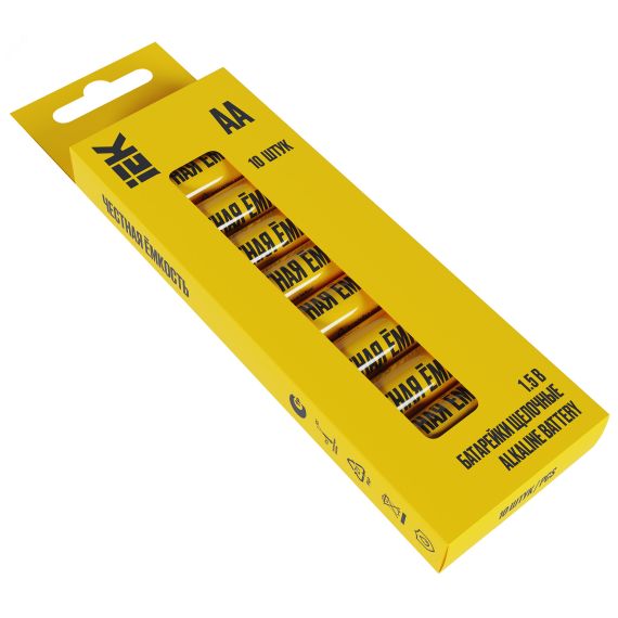 Батарейка щелочная Alkaline LR06/AA (10шт/бокс) IEK IEK ABT-LR06-OP-B10