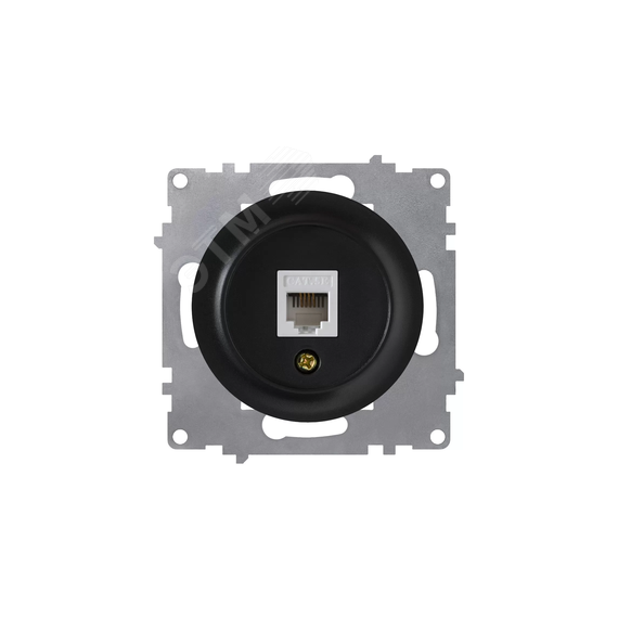 Розетка компьютерная 1xRJ45 кат.5e, цвет чёрный (серия Florence) OneKeyElectro 2172816