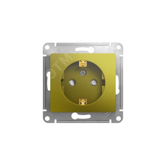 GLOSSA розетка с заземлением со шторками фисташковый SE (Systeme) GSL001045