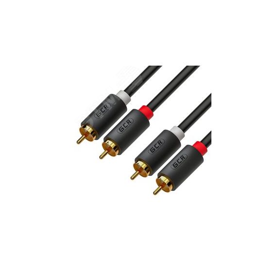 Кабель аудио 2 х RCA на 2 х RCA, 0.5 м., черный Greenconnect GCR-51109