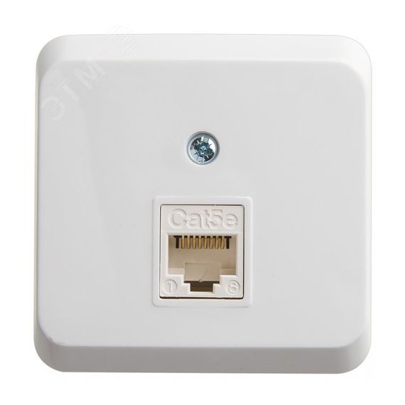 ЭТЮД Розетка открытой установки компьютерная RJ45 категория 5E белый SE (Systeme) KOMA-001B