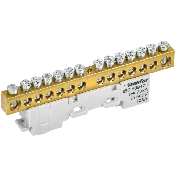 TEKFOR Шина L "фаза" неизолированная на универсальном держателе 8х12-14-Ср IEK