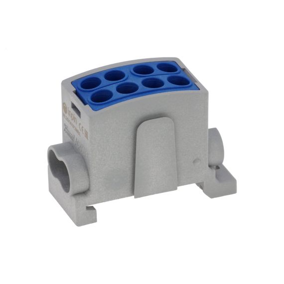 Клемма голубая, 4 подключения 2,5-16мм 1000V 100А INPIN HL25/161P2WBL