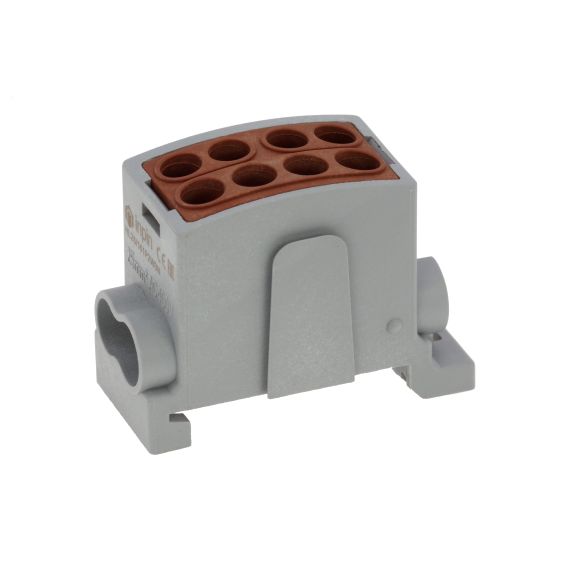 Клемма коричневая, 4 подключения 2,5-16мм 1000V 100А INPIN HL25/161P2WBN