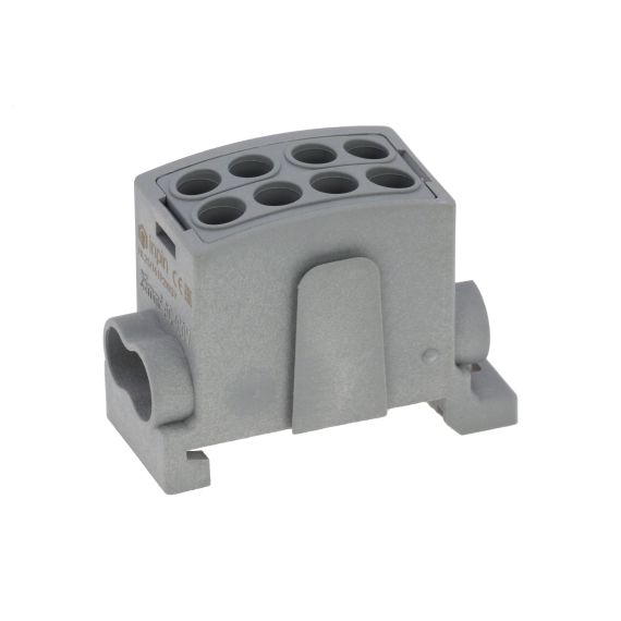 Клемма серая, 4 подключения 2,5-16мм 1000V 100А INPIN HL25/161P2WGY