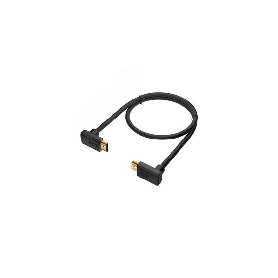 Кабель HDMI 2.0, Ultra HD 19M на 19M, 1 м., угловой, черный Greenconnect GCR-52309