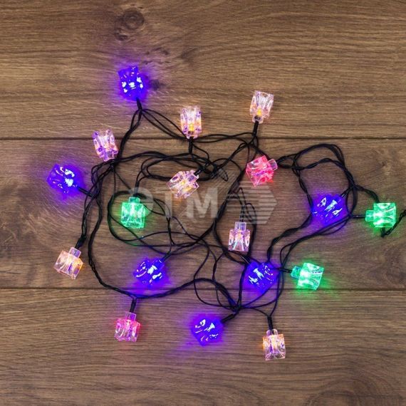 Гирлянда светодиодная Кубики 20 LED мультиколор 2,8 м с контроллером Neon-Night 303-061