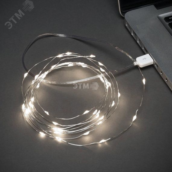 Гирлянда Роса 5 м, 50 LED, USB, белое свечение Neon-Night 315-965