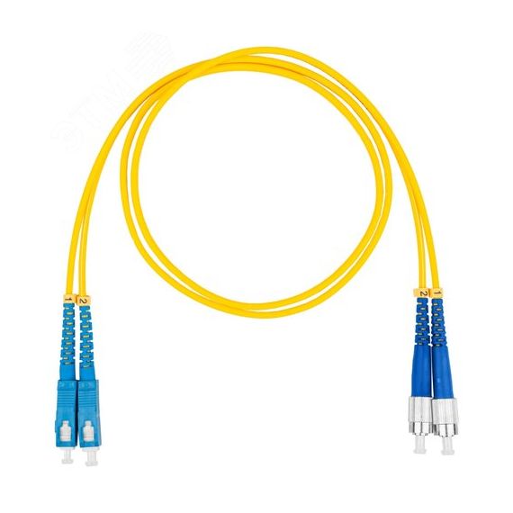 Шнур оптический коммутационный (патч-корд), SC-FC, дуплекс (duplex) OS2, нг(А)-HF, желтый, 1,5 м Datarex DR-221242