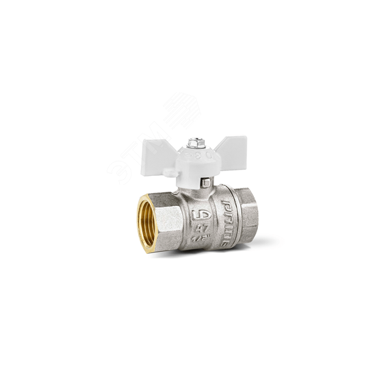 Кран шаровой 11б27п1 Ду20 Ру40 (3/4') ВВ белая ручка бабочка LD Pride LD Pride 47.20.В-В.Б (white)