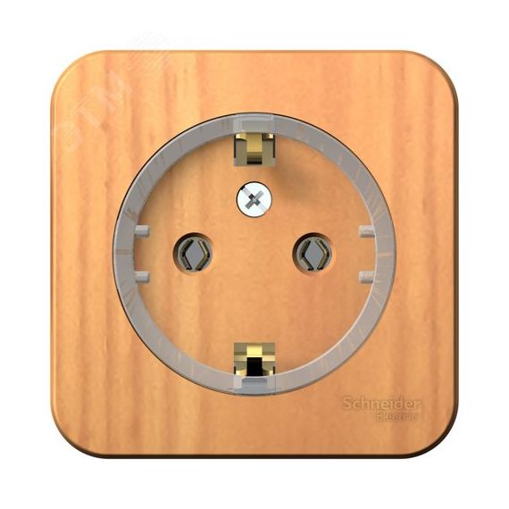 Розетка BLANCA наружная, с заземлением, без шторок, (тонкая), 16А, 250В, ясень SE (Systeme) BLNRA110115