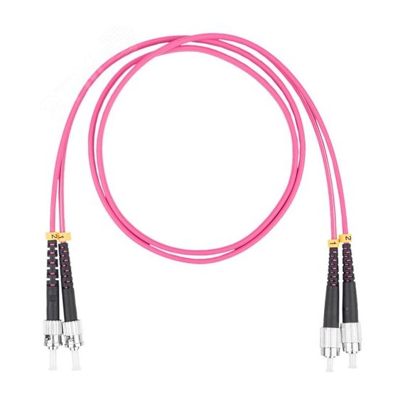 Шнур оптический коммутационный (патч-корд), FC-ST, дуплекс (duplex) OM4, нг(А)-HF, маджента, 1,0 м Datarex DR-222371