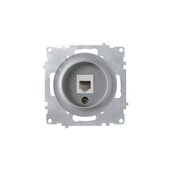 Розетка компьютерная 1xRJ45 кат.5e, цвет серый (серия Florence) OneKeyElectro 2172839