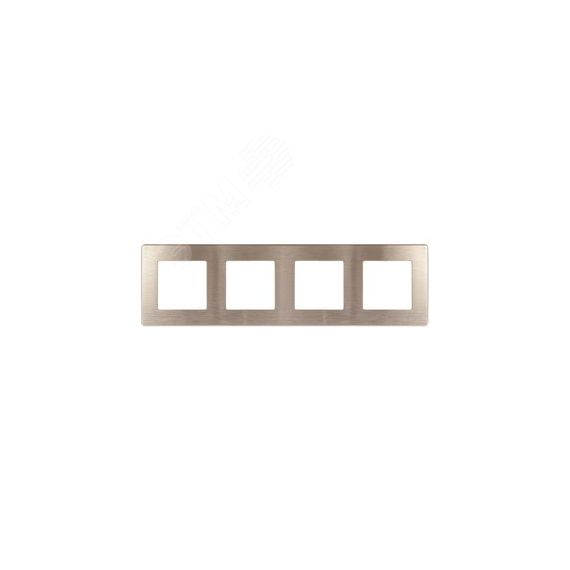 Рамка для розеток и выключателей Серия 12 12-5104-13 на 4 поста, Сатин, бронза ЭРА Б0052536