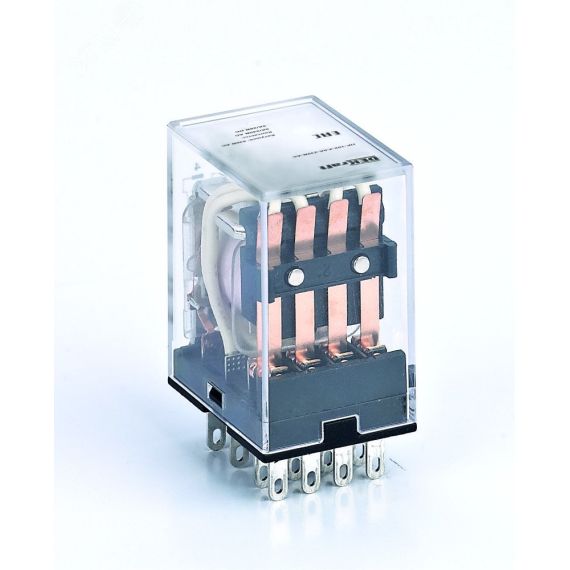 Промежуточное реле 4 конт. с LED инд. 5А 24В DC ПР-102 SE (Dekraft) 23887DEK