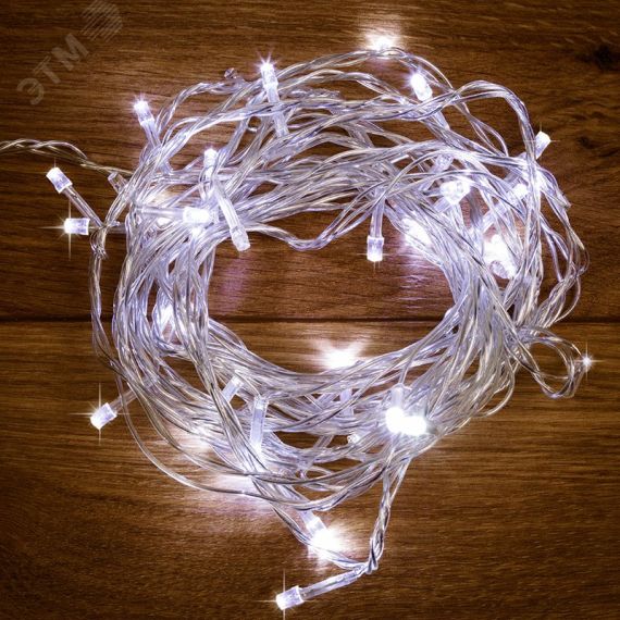 Гирлянда Твинкл-Лайт 4 м, 25 LED, прозрачный ПВХ, свечение белый Neon-Night 303-165