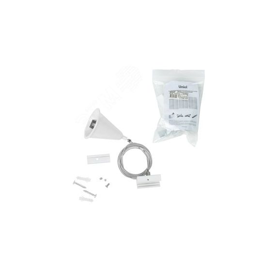 Набор для подвесного монтажа трехфазных шинопроводов. UFB-H41 WHITE 1 POLYBAG Цвет белый. Uniel UL-00010400