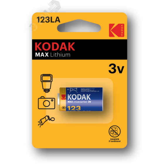 Батарейка CR123 [ K123LA] MAX Lithium (6/12/10800) KODAK Б0005146