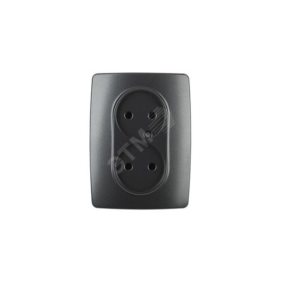 Розетка 2X2P, 16A-250В, Эра12, антрацит, 12-2107-05 ЭРА Б0031242