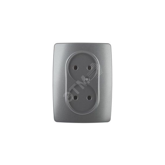 Розетка 2X2P, 16A-250В, Эра12, графит, 12-2107-12 ЭРА Б0031244